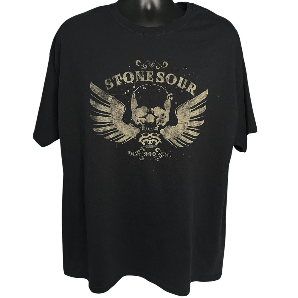 Vintage 2007 Stone Sour Band Skull Wings Metal T-Shirt Men’s 2XL Black - Bravado